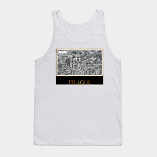 Golden Prague city map Tank Top